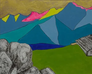 Week-end dans les Alpes - 2020 - Acrylique et encre de chine - 24 x 30 cm Week-end dans les Alpes - 2020 - Acrylique et encre de chine - 24 x 30 cm