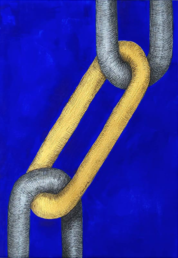 L'Alliance des possibles technique mixte : encre de chine et acrylique 21x29 cm